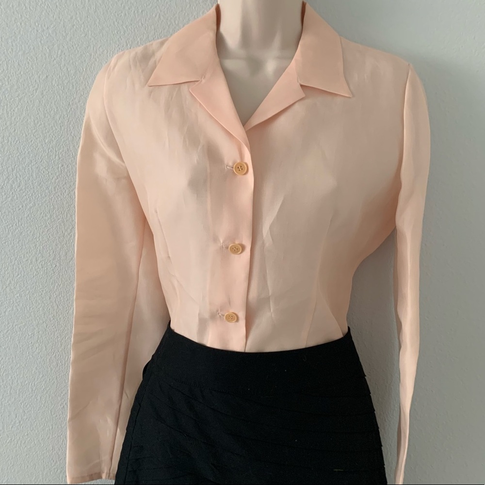 100% silk pink shirt made in USA